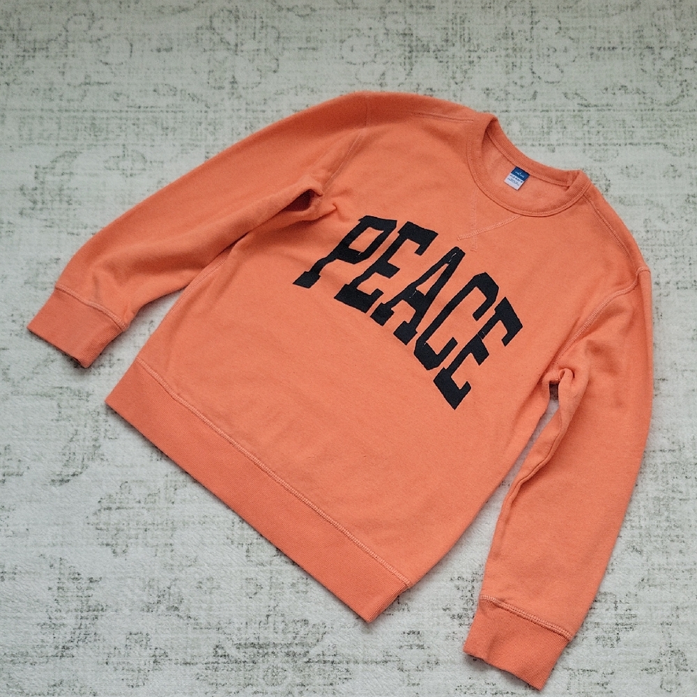 Old Navy Vibrant Orange Sweater with Peace Graphic